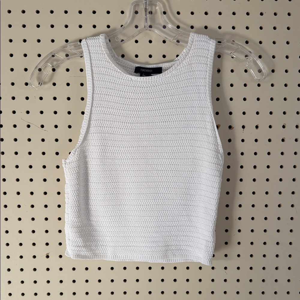 Forever 21 White Knit Crop Top